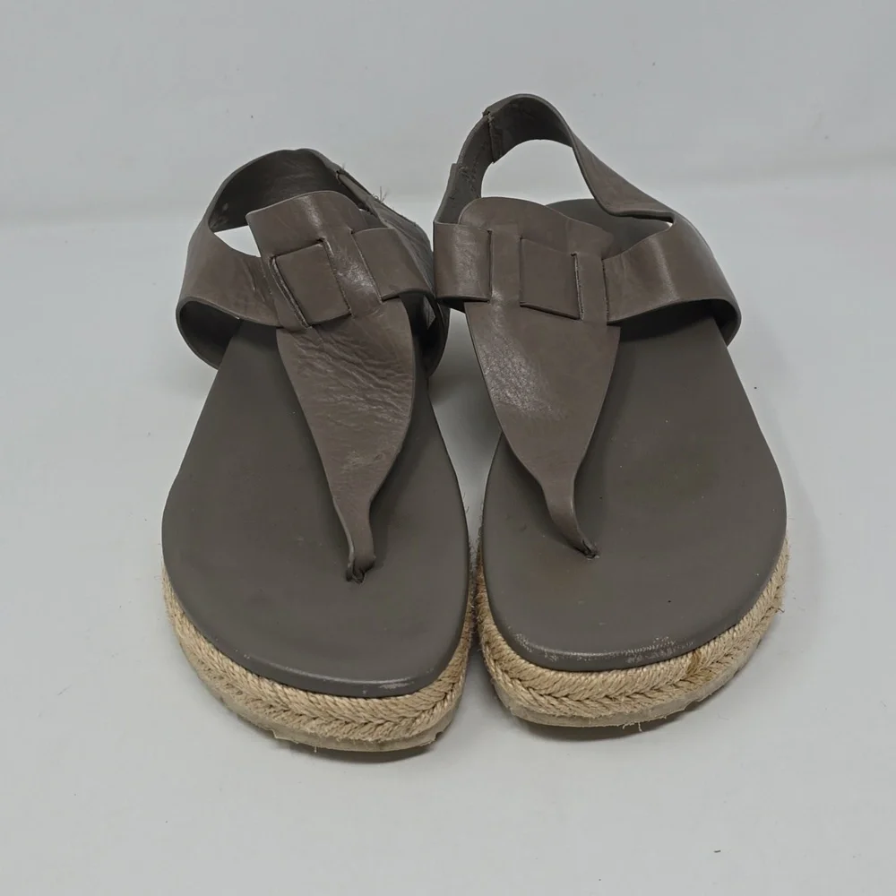 Vince Flint Platform Spadrilles Sandals Grey Size 6